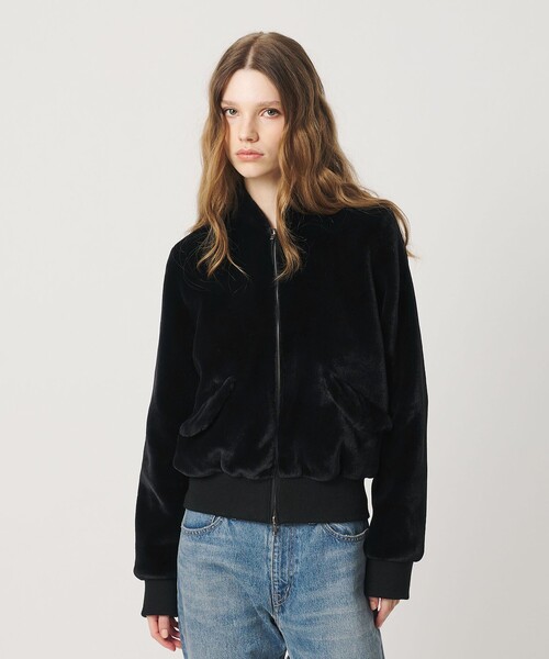 ATTISESSION(アティセッション)の「<ATTISESSION>フラッフィー ショートブルゾン(ブルゾン・レディース・ブラック/オフホワイト・38/36)」の6枚目の写真