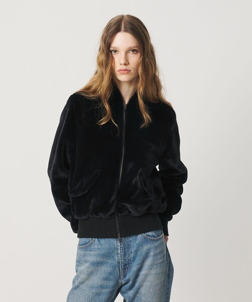 ATTISESSION(アティセッション)の「<ATTISESSION>フラッフィー ショートブルゾン(ブルゾン・レディース・ブラック/オフホワイト・38/36)」の7枚目の写真