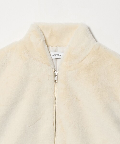 ATTISESSION(アティセッション)の「<ATTISESSION>フラッフィー ショートブルゾン(ブルゾン・レディース・ブラック/オフホワイト・38/36)」の14枚目の写真