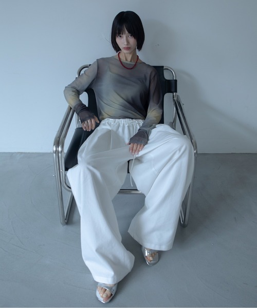 VACANCY(ヴァカンシー)の「【VACANCY公式】オリジナルアート柄クルーシアートップス(Tシャツ/カットソー・レディース・マスタード/ブラック/レッド/ブラウン/パープル・FREE)」の20枚目の写真