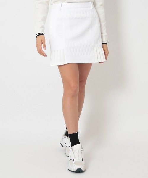 Malbon Golf プリーツスカート ホワイト S Malbon Golf（マルボンゴルフ）の「MALBON GOLF LOGO SKIRT ロゴ