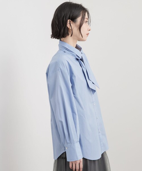 OPAQUE.CLIP(オペークドットクリップ)の「タイデザインシャツ【2WAY/洗濯機OK】(シャツ/ブラウス・レディース・サックスブルー/ベージュ・42/38/40)」の14枚目の写真