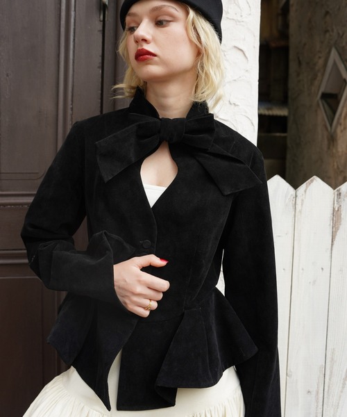 OJYON(オジョン)の「rocinante pepuramu jacket top(その他アウター・レディース・ブラック/ブラウン・MEDIUM/SMALL)」の7枚目の写真