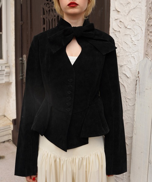 OJYON(オジョン)の「rocinante pepuramu jacket top(その他アウター・レディース・ブラック/ブラウン・MEDIUM/SMALL)」の9枚目の写真