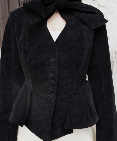 OJYON(オジョン)の「rocinante pepuramu jacket top(その他アウター・レディース・ブラック/ブラウン・MEDIUM/SMALL)」の10枚目の写真