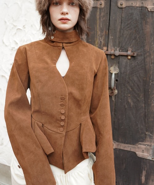 OJYON(オジョン)の「rocinante pepuramu jacket top(その他アウター・レディース・ブラック/ブラウン・MEDIUM/SMALL)」の13枚目の写真