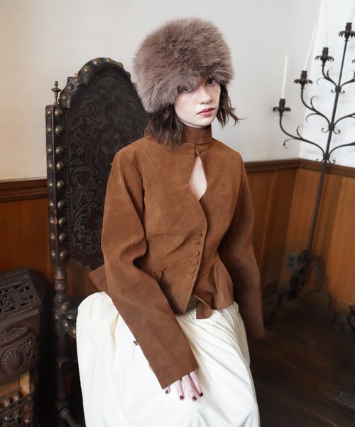 OJYON(オジョン)の「rocinante pepuramu jacket top(その他アウター・レディース・ブラック/ブラウン・MEDIUM/SMALL)」の15枚目の写真