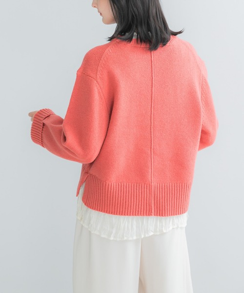 URBAN RESEARCH ROSSO WOMEN(アーバンリサーチ ロッソ)の「『WEB/一部店舗限定』エクストラファインサイドスリットニット(ニット/セーター・レディース・ブルー系その他/オフホワイト/ライトグレー/チャコールグレー/ピンク・FREE)」の11枚目の写真