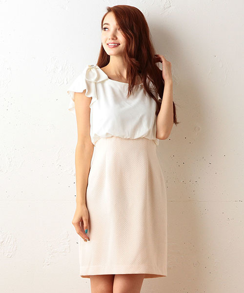 Miia ミーア の リボンショルダードッキングワンピース ワンピース Wear