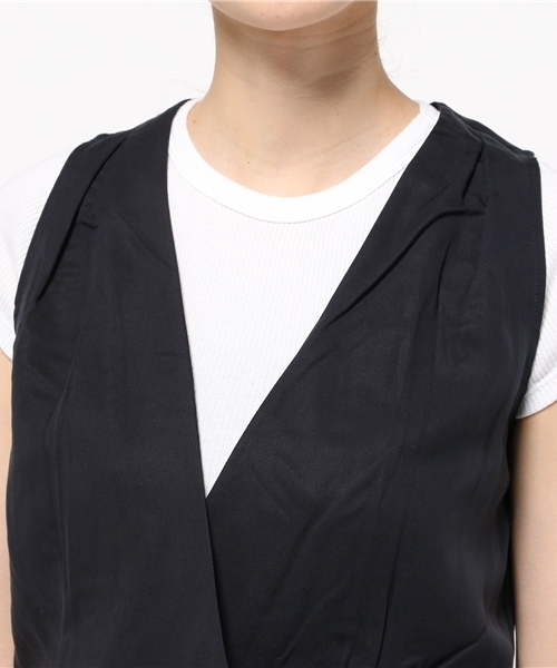 MOUSSY（マウジー）の「WAIST RIBBON ALL IN ONE（つなぎ/オールインワン・レディース・ベージュ/ネイビー・1/2）」の8枚目の写真