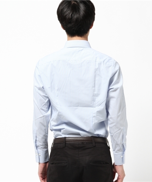 THE SUIT COMPANY（ザ・スーツカンパニー）の「ボタンダウンカラードレスシャツ ストライプ 〔EC・細身〕（シャツ/ブラウス・メンズ・サックスブルー・首回り37cm-裄丈84cm/首回り42cm-裄丈84cm/首回り38cm-裄丈80cm/首回り38cm-裄丈84cm/首回り39cm-裄丈82cm/首回り40cm-裄丈86cm/首回り41cm-裄丈84cm/首回り37cm-裄丈80cm/首回り40cm-裄丈82cm/首回り44cm-裄丈86cm/首回り45cm-裄丈86cm）」の3枚目の写真