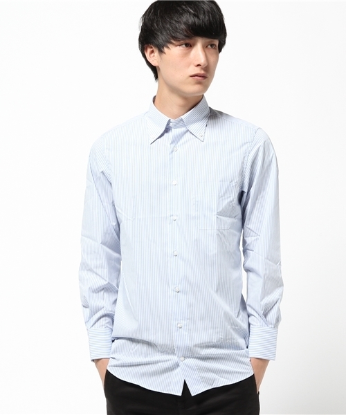 THE SUIT COMPANY（ザ・スーツカンパニー）の「ボタンダウンカラードレスシャツ ストライプ 〔EC・細身〕（シャツ/ブラウス・メンズ・サックスブルー・首回り37cm-裄丈84cm/首回り42cm-裄丈84cm/首回り38cm-裄丈80cm/首回り38cm-裄丈84cm/首回り39cm-裄丈82cm/首回り40cm-裄丈86cm/首回り41cm-裄丈84cm/首回り37cm-裄丈80cm/首回り40cm-裄丈82cm/首回り44cm-裄丈86cm/首回り45cm-裄丈86cm）」の4枚目の写真