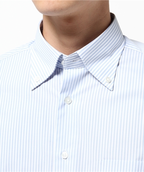 THE SUIT COMPANY（ザ・スーツカンパニー）の「ボタンダウンカラードレスシャツ ストライプ 〔EC・細身〕（シャツ/ブラウス・メンズ・サックスブルー・首回り37cm-裄丈84cm/首回り42cm-裄丈84cm/首回り38cm-裄丈80cm/首回り38cm-裄丈84cm/首回り39cm-裄丈82cm/首回り40cm-裄丈86cm/首回り41cm-裄丈84cm/首回り37cm-裄丈80cm/首回り40cm-裄丈82cm/首回り44cm-裄丈86cm/首回り45cm-裄丈86cm）」の5枚目の写真