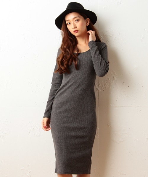 Royal Party ロイヤルパーティー の 2way Zip起毛タイトリブワンピース ワンピース Wear