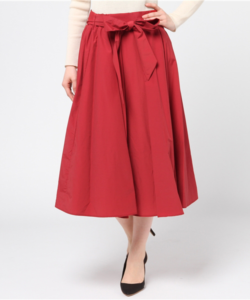 un dix cors（アンディコール）の「ボリュームフレアスカート（スカート・レディース・ベージュ/レッド・ﾌﾘ-）」の2枚目の写真