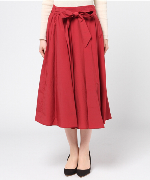 un dix cors（アンディコール）の「ボリュームフレアスカート（スカート・レディース・ベージュ/レッド・ﾌﾘ-）」の4枚目の写真