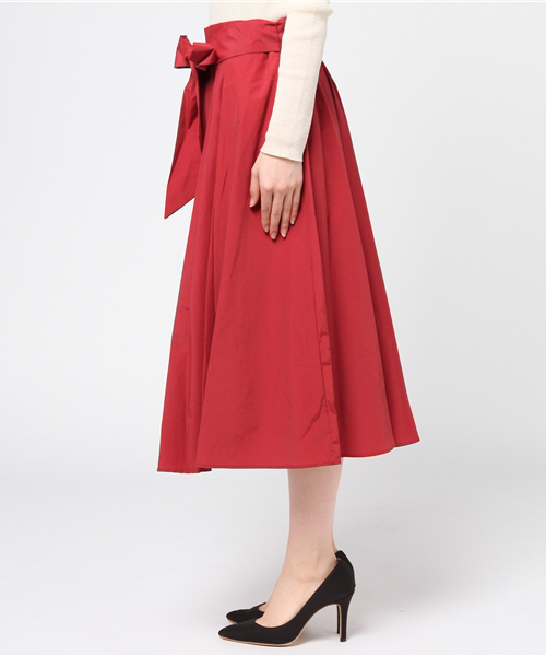 un dix cors（アンディコール）の「ボリュームフレアスカート（スカート・レディース・ベージュ/レッド・ﾌﾘ-）」の5枚目の写真