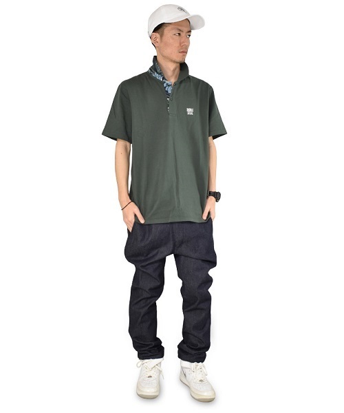 DOUBLE STEAL（ダブルスティール）の「Prepeller Aloha POLO　ポロシャツ（ポロシャツ・メンズ・ホワイト×レッド/カーキ/ホワイト×ネイビー/ブラック系その他/ブラック×レッド・LARGE/X-LARGE/MEDIUM）」の16枚目の写真