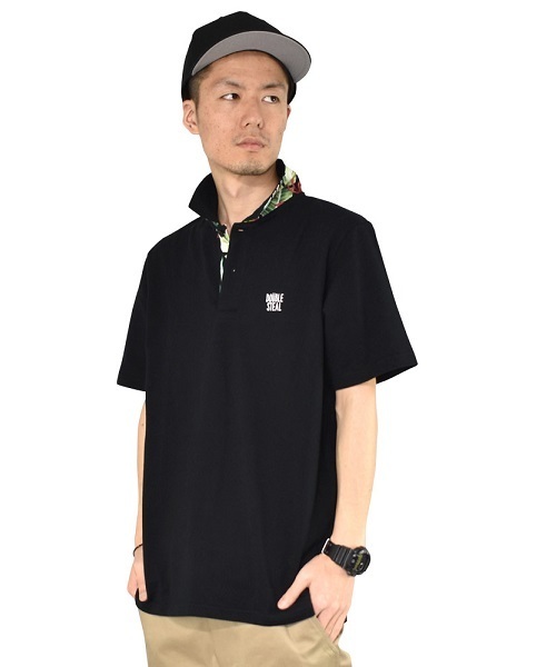 DOUBLE STEAL（ダブルスティール）の「Prepeller Aloha POLO　ポロシャツ（ポロシャツ・メンズ・ホワイト×レッド/カーキ/ホワイト×ネイビー/ブラック系その他/ブラック×レッド・LARGE/X-LARGE/MEDIUM）」の15枚目の写真