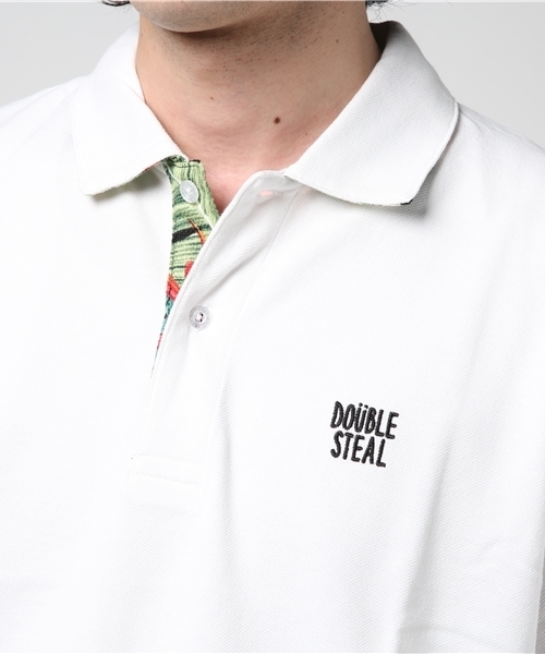 DOUBLE STEAL（ダブルスティール）の「Prepeller Aloha POLO　ポロシャツ（ポロシャツ・メンズ・ホワイト×レッド/カーキ/ホワイト×ネイビー/ブラック系その他/ブラック×レッド・LARGE/X-LARGE/MEDIUM）」の8枚目の写真