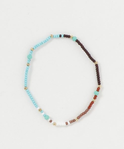 チャイハネ（チャイハネ）の「【チャイハネ】ミックスビーズブレスレット（ブレスレット・レディース・ホワイト/レインボー/ターコイズブルー/ブルー/コーラル/マルチ/ブラウン・FREE）」の3枚目の写真