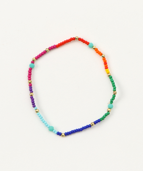 チャイハネ（チャイハネ）の「【チャイハネ】ミックスビーズブレスレット（ブレスレット・レディース・ホワイト/レインボー/ターコイズブルー/ブルー/コーラル/マルチ/ブラウン・FREE）」の7枚目の写真