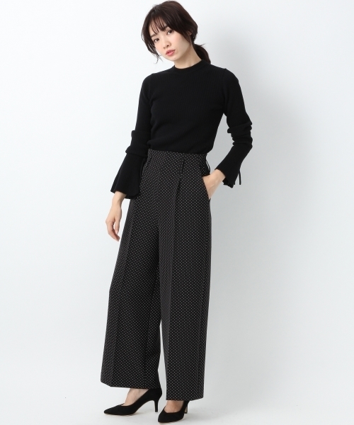 A part by（アパートバイ）の「P/PUワイドパンツ  766354（その他パンツ・レディース・グリーン/ブラック/オフホワイト/ブラック系その他・MEDIUM/LARGE）」の11枚目の写真