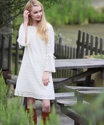 Clear クリア の 総レース長袖ワンピース ワンピース Wear