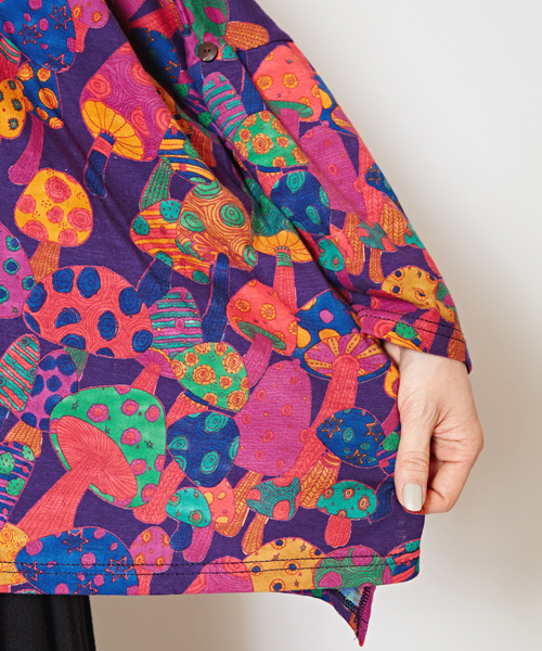 チャイハネ（チャイハネ）の「【チャイハネ】yul サイケマッシュルームトップス（Tシャツ/カットソー・レディース・ホワイト/パープル/グリーン・FREE）」の21枚目の写真