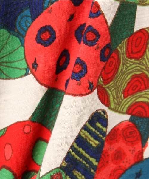 チャイハネ（チャイハネ）の「【チャイハネ】yul サイケマッシュルームトップス（Tシャツ/カットソー・レディース・ホワイト/パープル/グリーン・FREE）」の4枚目の写真