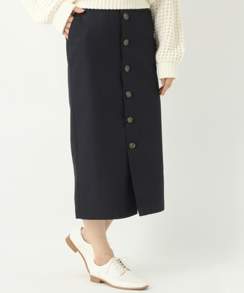 A part by（アパートバイ）の「CPチノマエボタンタイトスカート 778720（スカート・レディース・ベージュ/ネイビー/ブラウン/ライトピンク・MEDIUM/LARGE）」の4枚目の写真