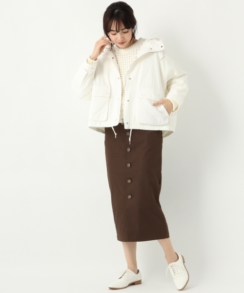 A part by（アパートバイ）の「CPチノマエボタンタイトスカート 778720（スカート・レディース・ベージュ/ネイビー/ブラウン/ライトピンク・MEDIUM/LARGE）」の9枚目の写真