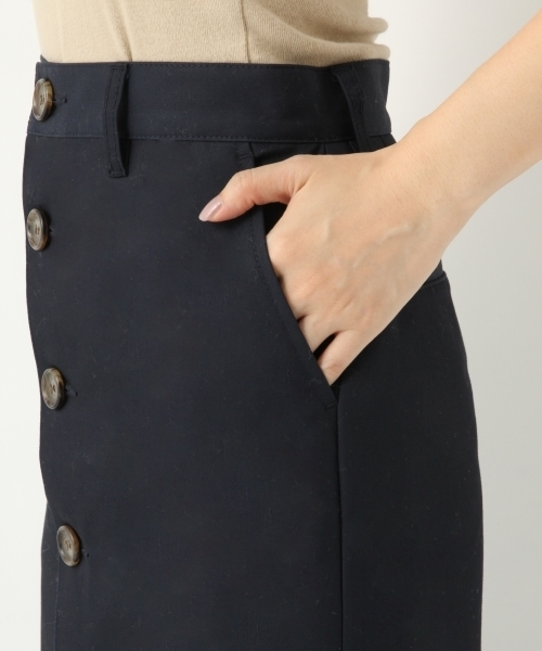 A part by（アパートバイ）の「CPチノマエボタンタイトスカート 778720（スカート・レディース・ベージュ/ネイビー/ブラウン/ライトピンク・MEDIUM/LARGE）」の10枚目の写真