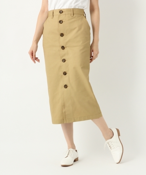 A part by（アパートバイ）の「CPチノマエボタンタイトスカート 778720（スカート・レディース・ベージュ/ネイビー/ブラウン/ライトピンク・MEDIUM/LARGE）」の15枚目の写真