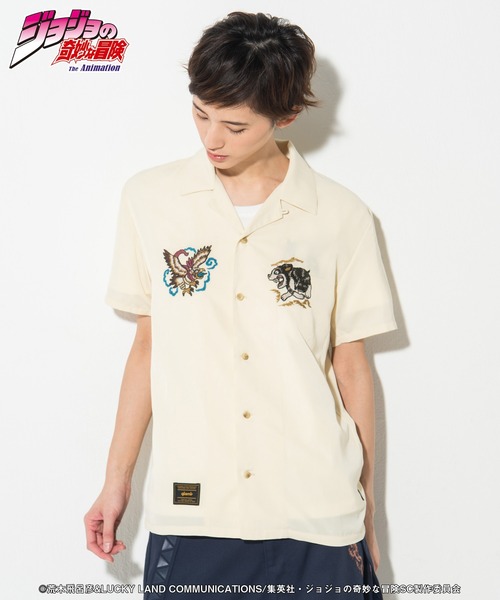 gramb×ジョジョの奇妙な冒険　オープンカラーシャツ　イギー　ペットショップ Iggy vs Pet Shop SH / イギー vs ペット・ショップ シャツ