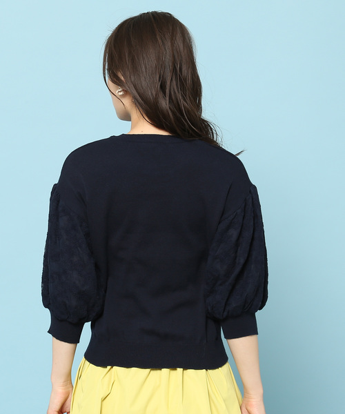 ROPE' PICNIC（ロペピクニック）の「【WEB限定】袖レース重ねプルオーバー（ニット/セーター・レディース・ホワイト/ライトグレー/ネイビー・38）」の11枚目の写真