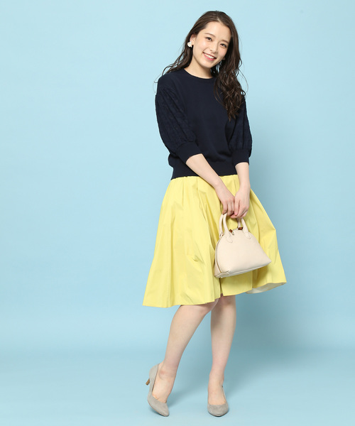 ROPE' PICNIC（ロペピクニック）の「【WEB限定】袖レース重ねプルオーバー（ニット/セーター・レディース・ホワイト/ライトグレー/ネイビー・38）」の10枚目の写真