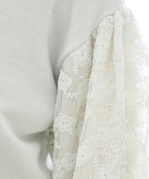 ROPE' PICNIC（ロペピクニック）の「【WEB限定】袖レース重ねプルオーバー（ニット/セーター・レディース・ホワイト/ライトグレー/ネイビー・38）」の20枚目の写真