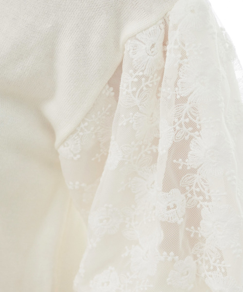 ROPE' PICNIC（ロペピクニック）の「【WEB限定】袖レース重ねプルオーバー（ニット/セーター・レディース・ホワイト/ライトグレー/ネイビー・38）」の17枚目の写真