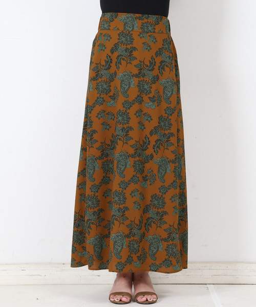 Liesse（リエス）の「レトロペーズリーフラワープリントゴムスカート（スカート・レディース・ベージュ系その他/グリーン系その他・FREE）」の12枚目の写真