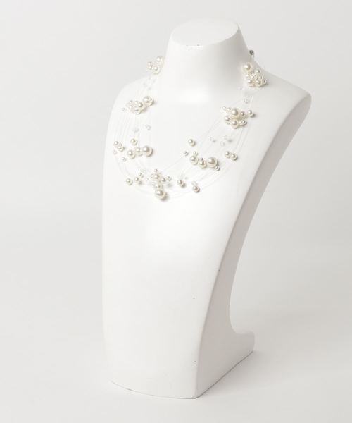 Cupid Heart（キューピッドハート）の「【Cupid Heart】結婚式アクセサリー バブルパールネックレス（ネックレス・レディース・ホワイト・MEDIUM）」の2枚目の写真