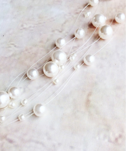 Cupid Heart（キューピッドハート）の「【Cupid Heart】結婚式アクセサリー バブルパールネックレス（ネックレス・レディース・ホワイト・MEDIUM）」の6枚目の写真