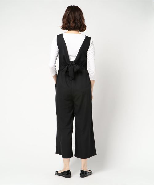 LBC（エルビーシー）の「バックリボンサロペット（サロペット/オーバーオール・レディース・ブラック/ライトブラウン・M）」の4枚目の写真