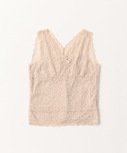 OLIVE des OLIVE（オリーブデオリーブ）の「総レース インナー（キャミソール・レディース・ブラック/アイボリー/ピンクベージュ・FREE）」の3枚目の写真