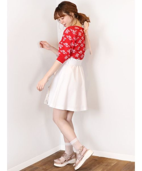 dazzlin（ダズリン）の「フラワージャカードバックリボンニット（ニット/セーター・レディース・ベージュ/ネイビー/レッド・FREE）」の11枚目の写真