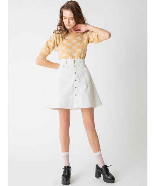 dazzlin（ダズリン）の「フラワージャカードバックリボンニット（ニット/セーター・レディース・ベージュ/ネイビー/レッド・FREE）」の14枚目の写真