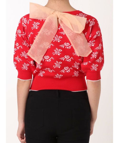 dazzlin（ダズリン）の「フラワージャカードバックリボンニット（ニット/セーター・レディース・ベージュ/ネイビー/レッド・FREE）」の21枚目の写真