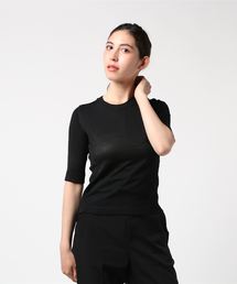 クルーネックショートスリーブニット