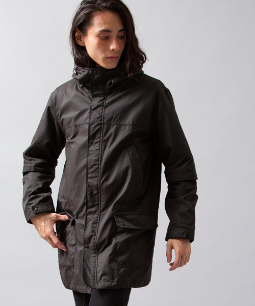 MONKEY TIME（モンキータイム）の「MT∴ コットン/ツイル 2WAY フーデッドコート§（ナイロンジャケット・メンズ・オフホワイト/ブラック・SMALL/MEDIUM/LARGE）」の5枚目の写真