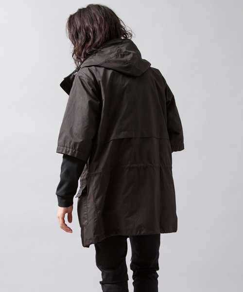 MONKEY TIME（モンキータイム）の「MT∴ コットン/ツイル 2WAY フーデッドコート§（ナイロンジャケット・メンズ・オフホワイト/ブラック・SMALL/MEDIUM/LARGE）」の11枚目の写真